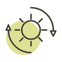 sun cycle ecology alternative sustainable energy line style icon