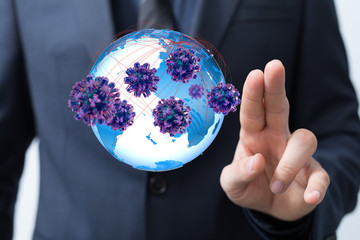 flu virus attack digital 3d  epidemic.