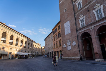 Fototapeta na wymiar Fabriano, Marches, Italy: historic buildings