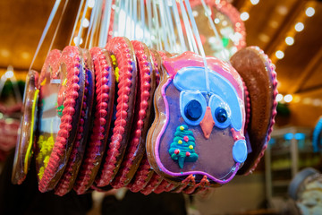 Gingerbread cookies on Christmas market of Germany