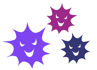 イラスト素材　ウイルス　病気　感染