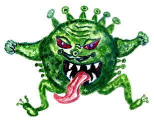 Coronavirus hand drawn