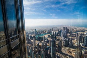 Fototapeta na wymiar DUBAI, UAE - December, 2019: At The Top Burj Khalifa, Dubai, United Arab Emirates.