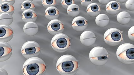 army of watching artificial eyes
