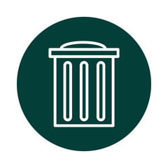 trash can ecology alternative sustainable energy block line style icon