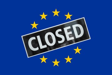 flag of the European Union (EU) with closed sign