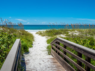 Path to a Gulf of Mexico beach in Bradenton Beach on the west coast of Florida