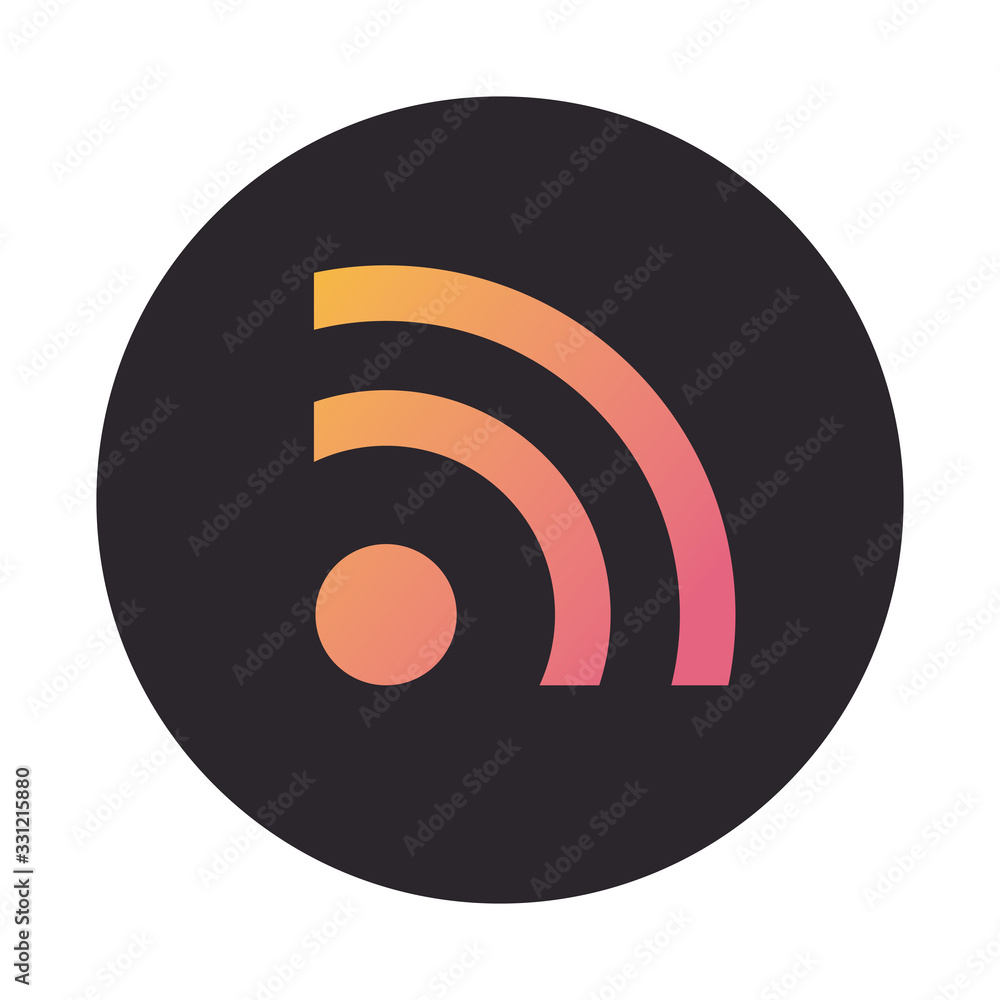 Poster wifi connection signal block style icon