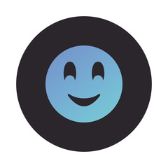 Smiling chat emoticon block style icon