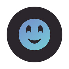 Smiling chat emoticon block style icon