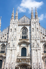 Fototapeta na wymiar Duomo di milano blue sky architecture