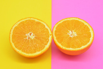 Slice of fresh orange isolated on white background