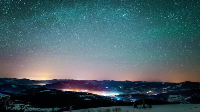 Milky way in Carpathian Mountains