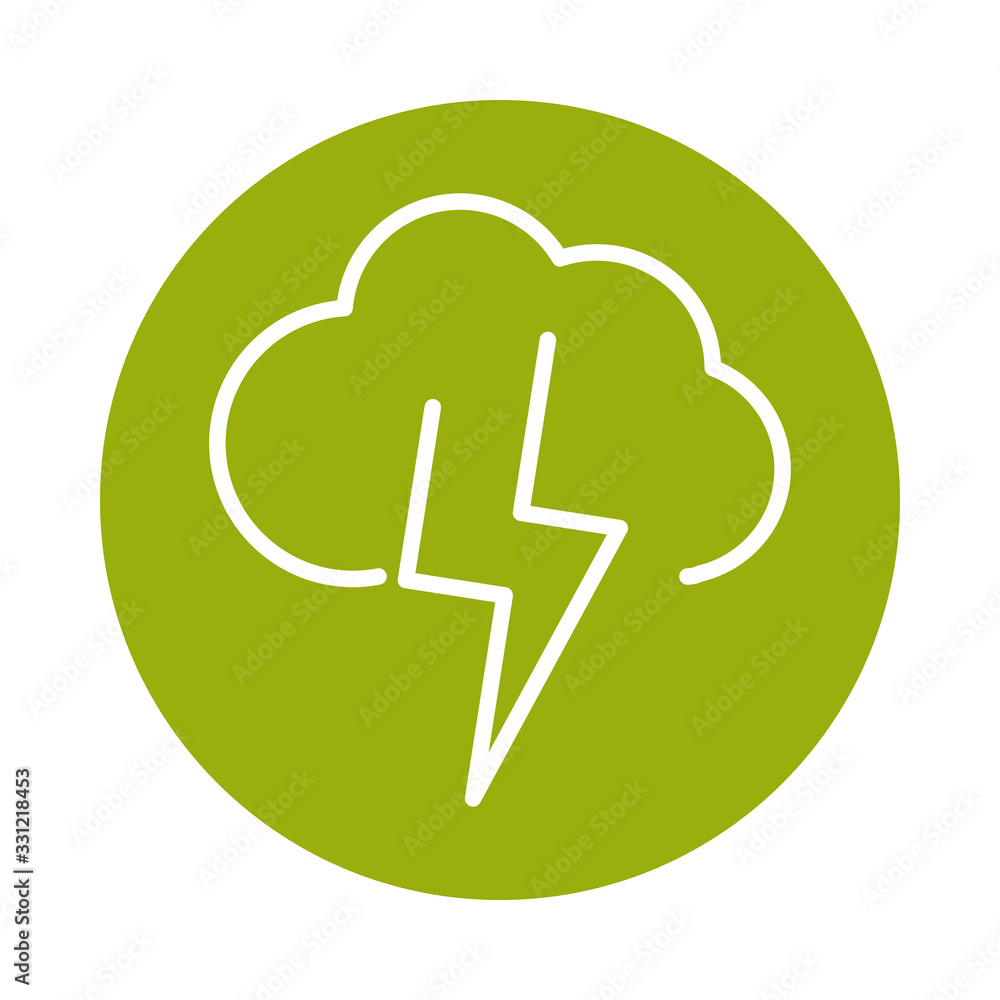 Canvas Prints cloud thunderbolt alternative sustainable energy block line style icon