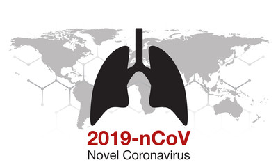 Coronavirus 2019-nCoV. Flu spreading of World map. Lung disease. Vector illustration