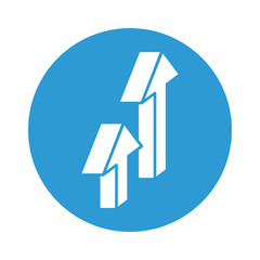 arrows up block style icon