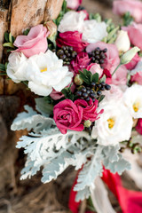 Wedding bouquet of flowers in nature