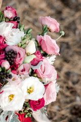Wedding bouquet of flowers in nature