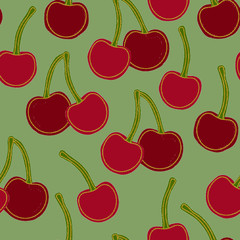 seamless pattern with cherries