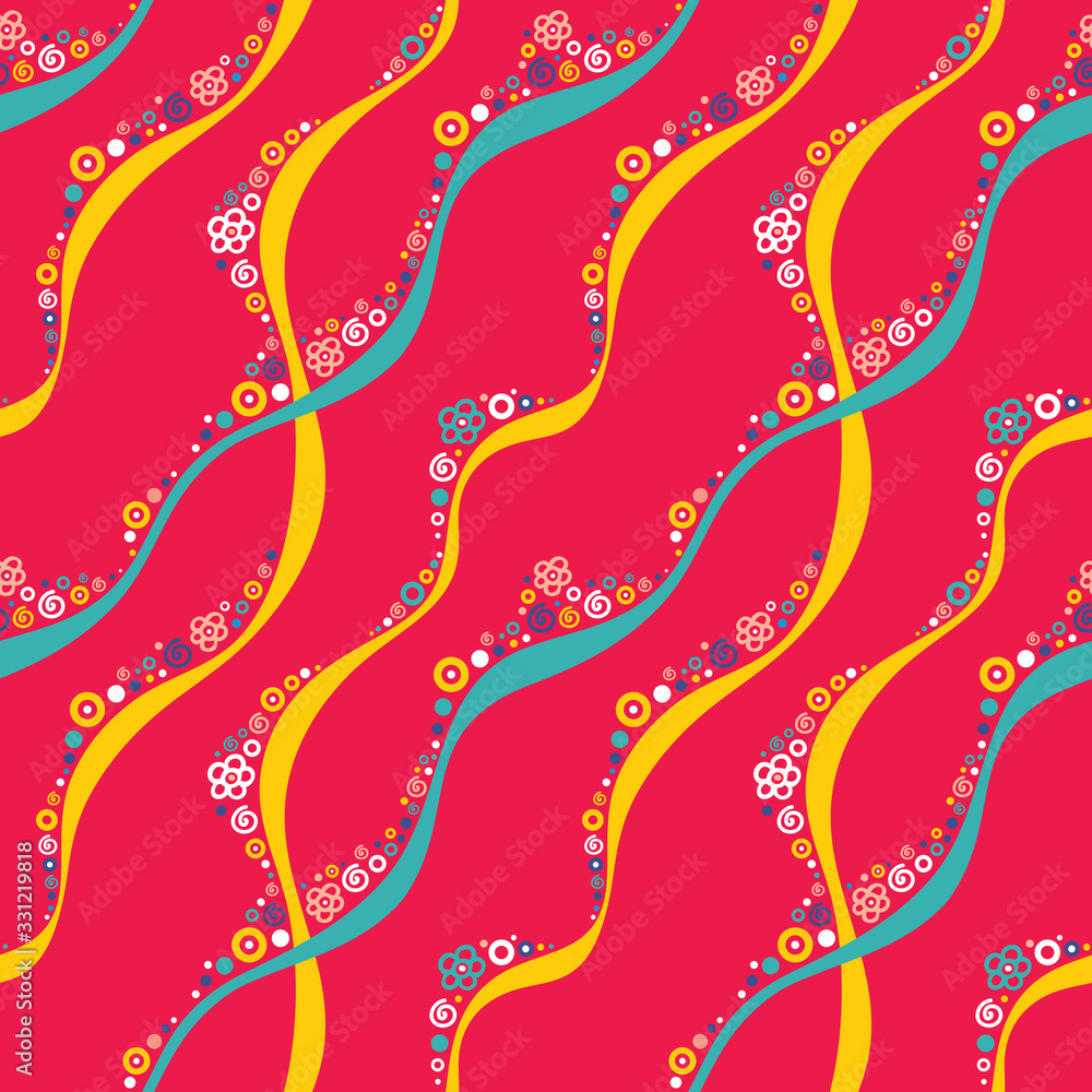 Poster abstract geometric background - vector illustration. smooth waves ornament seamless pattern for book