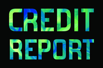 CREDIT REPORT Colorful isolated vector saying