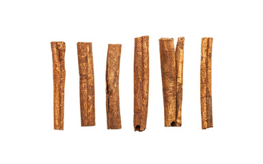 cinnamon sticks isolated on white background