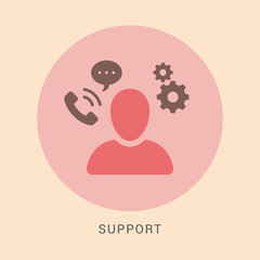 Online customer and client care and support concept. Contact us