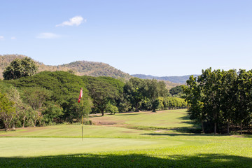 Fototapeta na wymiar Beautiful golf course in thailand.