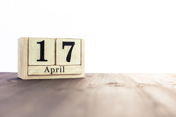 April 17th, fourth month of the clendar - copy space for text next to April symbol