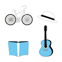 guitar instrument and set icons vector illustration design