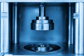 Close-up of the pressure equipment on the production line