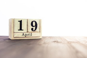 April 19th, fourth month of the clendar - copy space for text next to April symbol