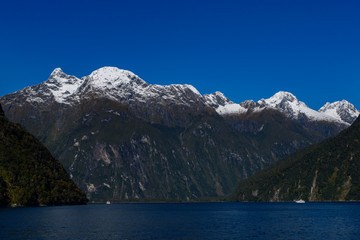 Milford Sound at Fiordland National Park in New Zealand