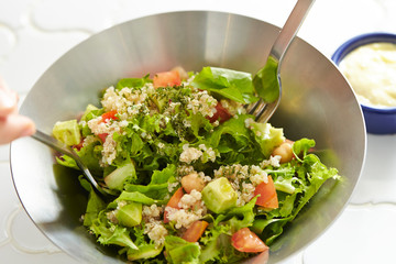 Quinoa, avocado and tomato salad 