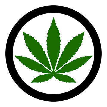 Cannabis Leaf With Circle Clipart 2