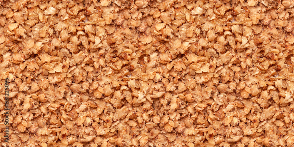 Poster buckwheat flakes. seamless texture. background for design