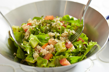 Quinoa, avocado and tomato salad 