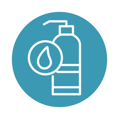 Fototapeta premium virus covid 19 pandemic antibacterial bottle block line style icon