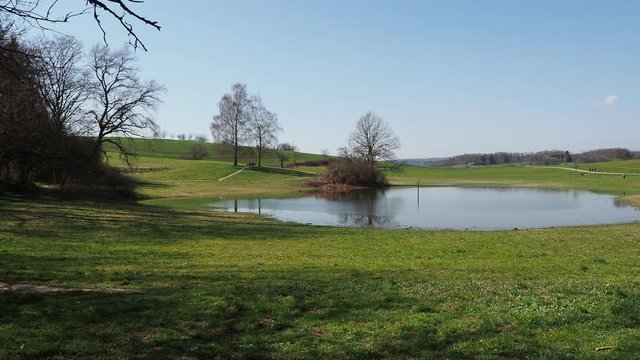Landscape of Black-Forest in Germany. Around the lake of Eichen known for a natural phenomenon of irregular intervals due to the ingress of groundwater