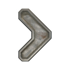 Industrial metal symbol right angle bracket on white background 3d
