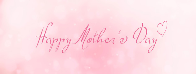 happy mothers day - abstract background banner with pink hearts