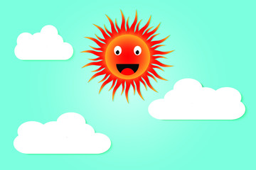 Fototapeta premium Abstract Sunny Day Happy sun Illustration vector eps