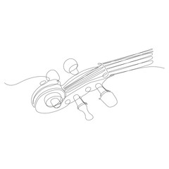 particolare di violino disegnato in una singola linea continua © roberto