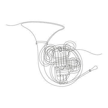 corno disegnato in una singola linea continua