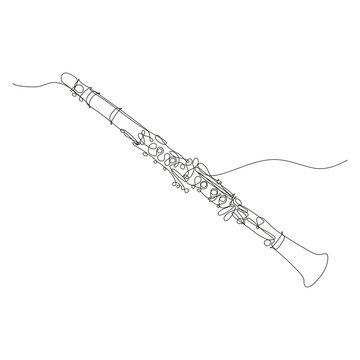 clarinetto disegnato in una singola linea continua