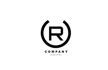 R black and white letter logo alphabet icon design for company and business