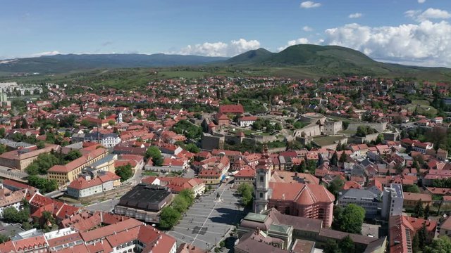 Eger, Hungary aerial drone footage, Hungarian landscape in summer.