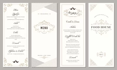 Fotobehang Wedding and restaurant menu. Vertical classic templates.  © KatyaKatya