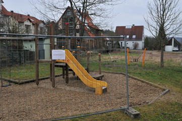 Empty playground due to corona virus