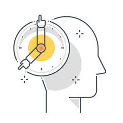 Deadline related color line vector icon, illustration